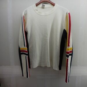 Vintage Kennington Ltd Racing Stripe Sweater Cream Red Yellow Navy Large 2727
